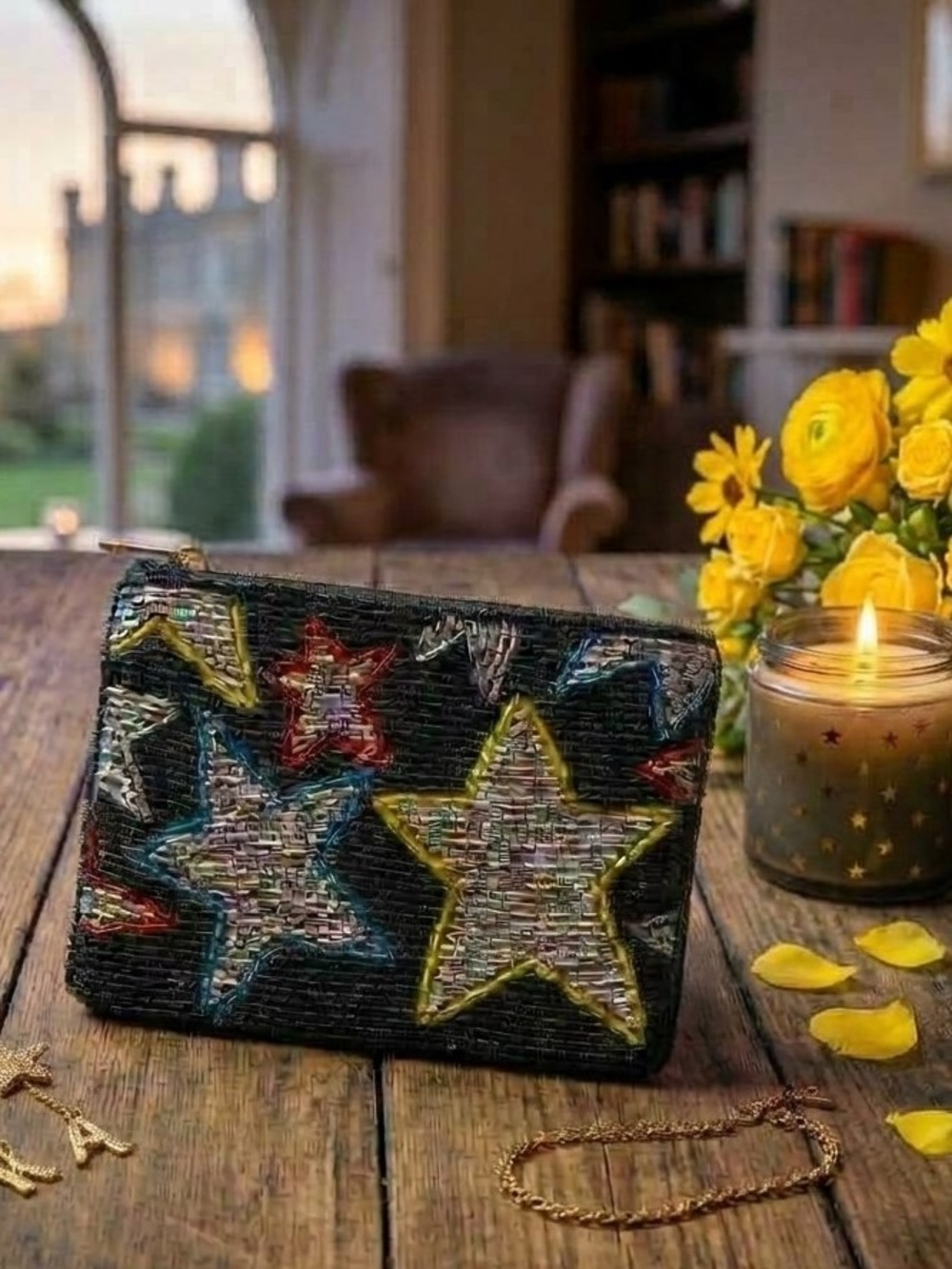 Handmade Star Beaded Coin Purse/Pouch